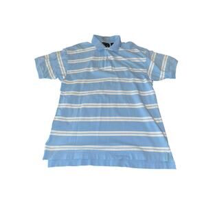 Vintage Alexander Julian Colours XL Blue White Stripe Polo Shirt 1990s Casual